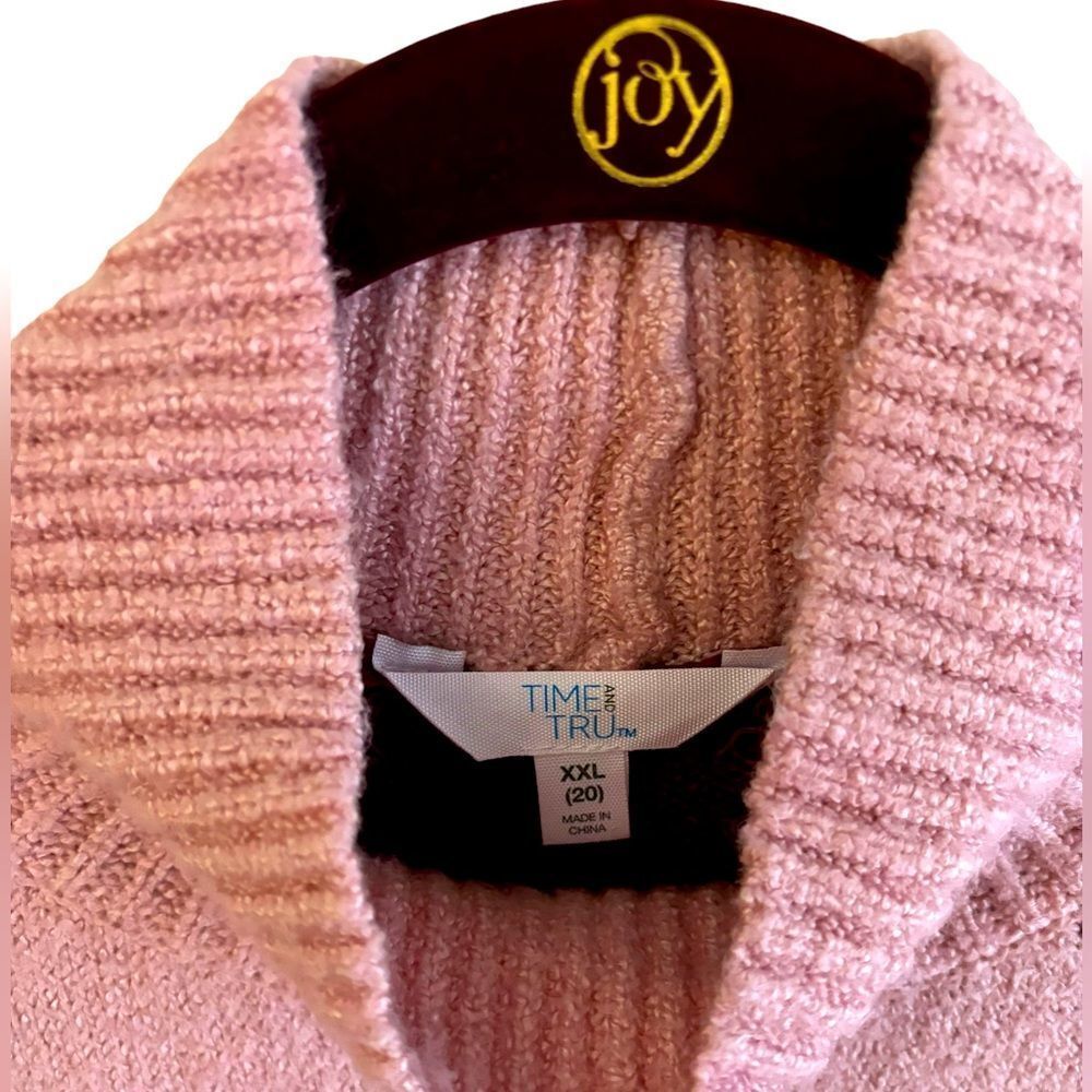 Time and Tru Women's Color Blocked Pink Mock Neck Sweater Size XXL (20) 8 380 - Picture 4 of 9